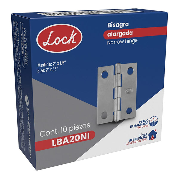 Bisagra Ligera Rectangular 2” X 1.5/8” - U1 LBA20NI