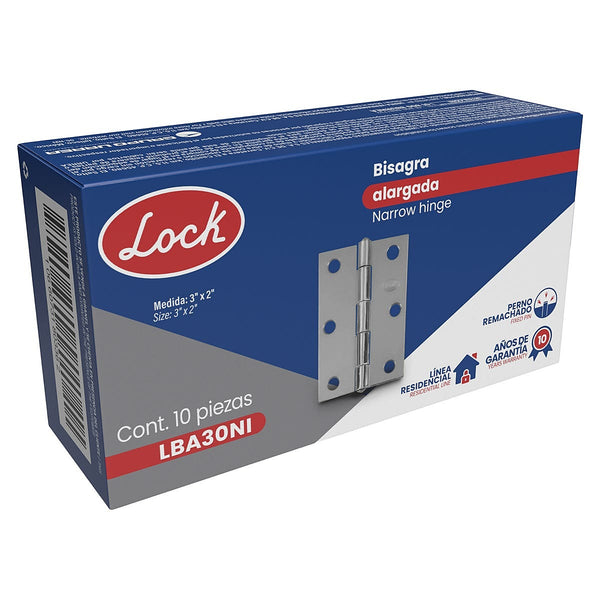 Bisagra Ligera Rectangular 3” X 2” - U1 LBA30NI