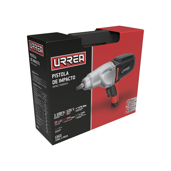 Pistola de Impacto Eléctrica 1/2” 1100w 3000 gpm 350ft/lb Reversible con 4 Dados Uso Pesado