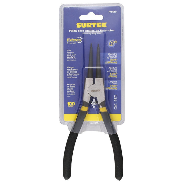 Pinza para Anillos de Retención Externa Angulo 0º Punta 0.070” Forjada