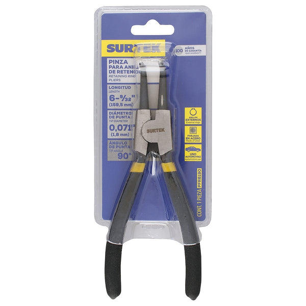 Pinza para Anillos de Retención Externa Angulo 90º Punta 0.070” Forjada