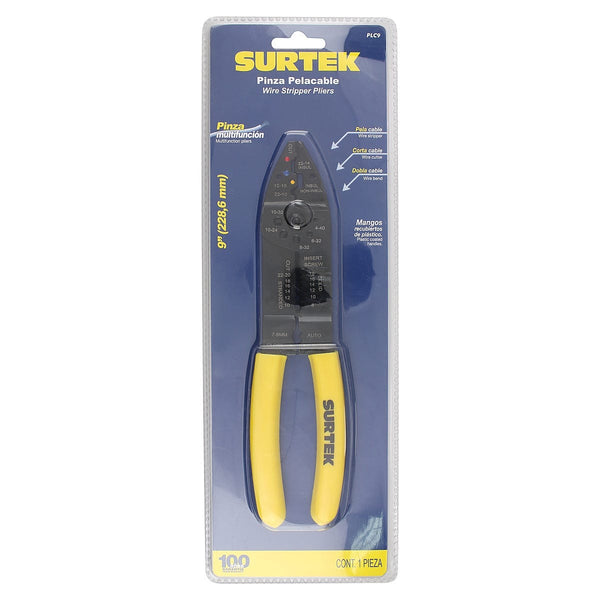 Pinza Pela Cable 10-24 AWG 8” Poncha Terminales-corta Tonillos-navaja - U1 PLC9