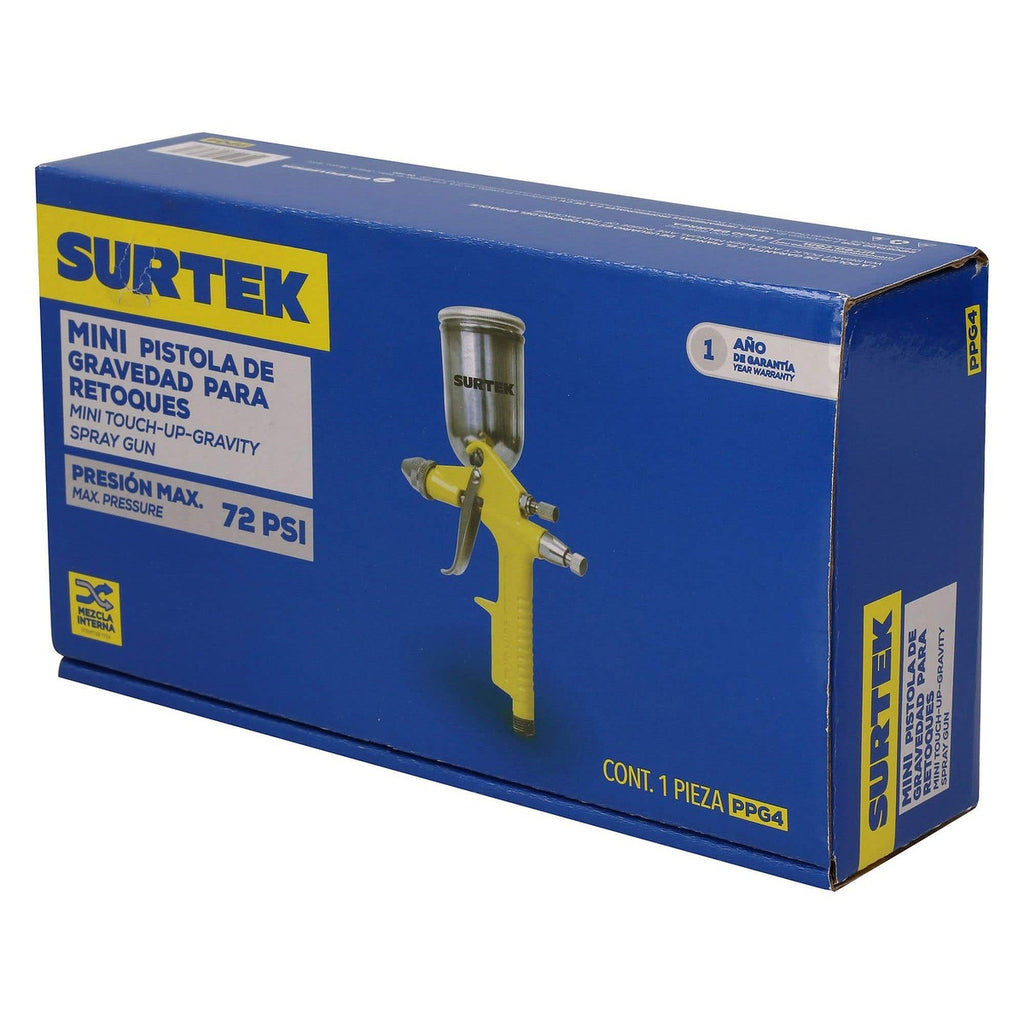 Pistola para Pintar de Gravedad Vaso Aluminio Giratorio 125 ml Boquilla 7 Scfm 50 Psi