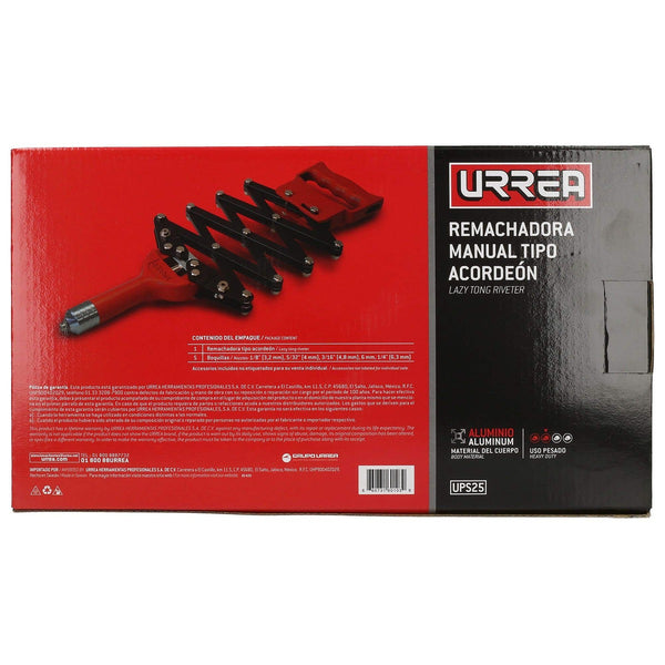 Remachadora Manual de Acordeón para Remaches 1/8” a 1/4”