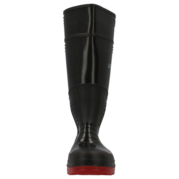 Bota Industrial Negra # 27 de PVC-nitrilo Suela de PVC con Casquillo de Acero