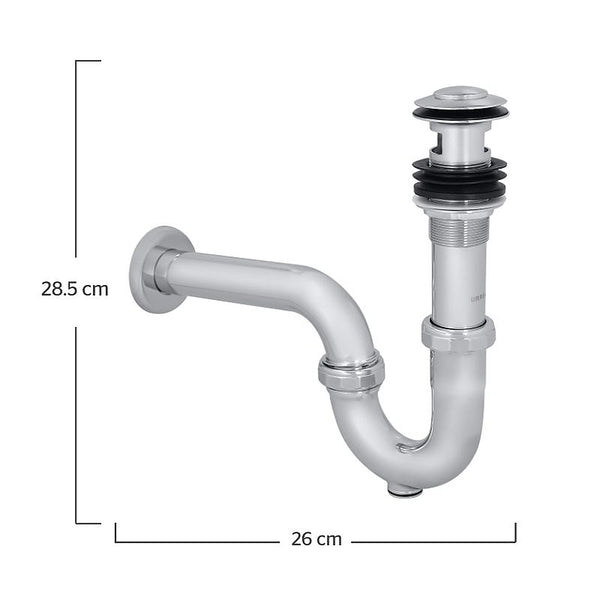 Cespol para Lavabo con Cubierta Sistema Click Cromo
