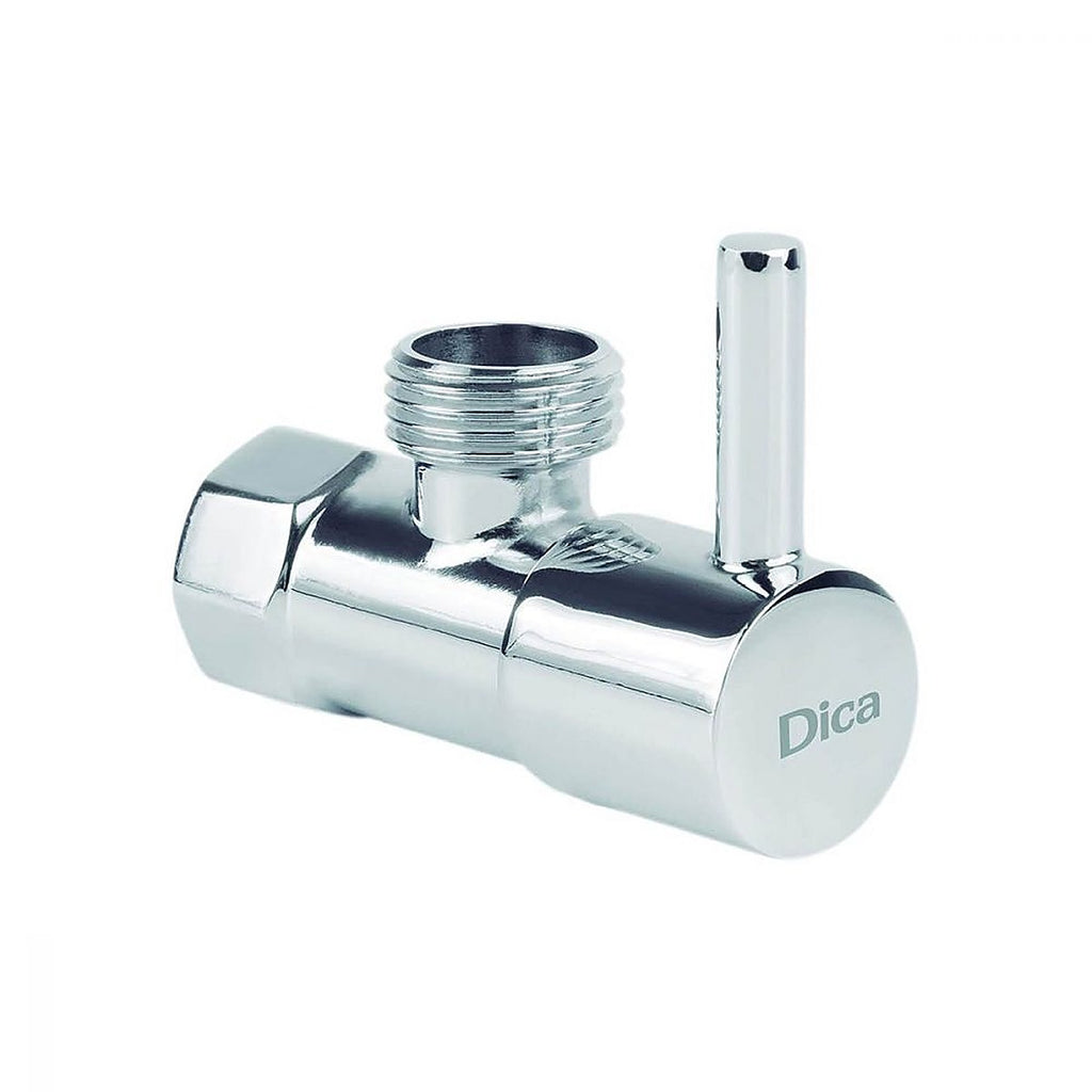Llave Angular para Control de Agua con maneral de Palanca y Contratuerca