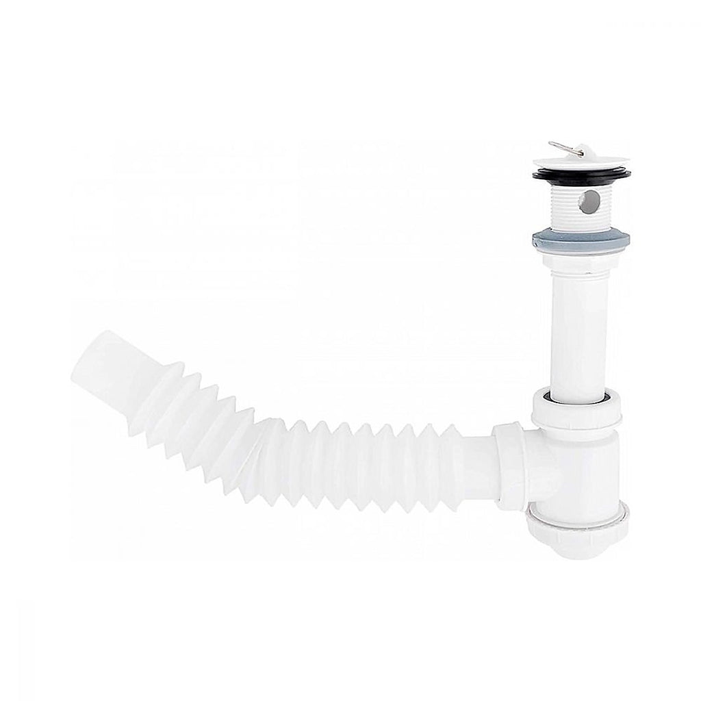 Cespol para Lavabo con Cubierta de Plástico Tubo Flexible Bote Chico