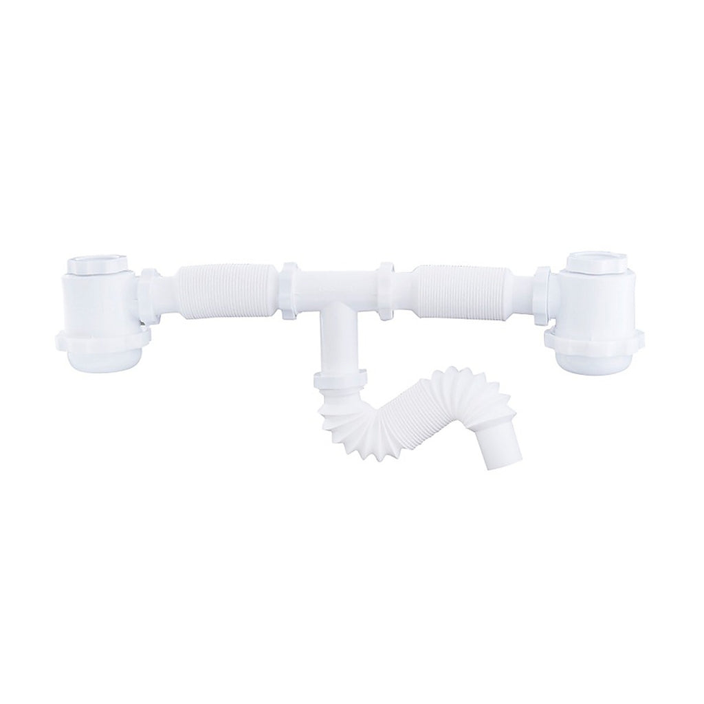 Desagüe para Fregadero Flexible Doble Trampa sin Contra - U3 3734