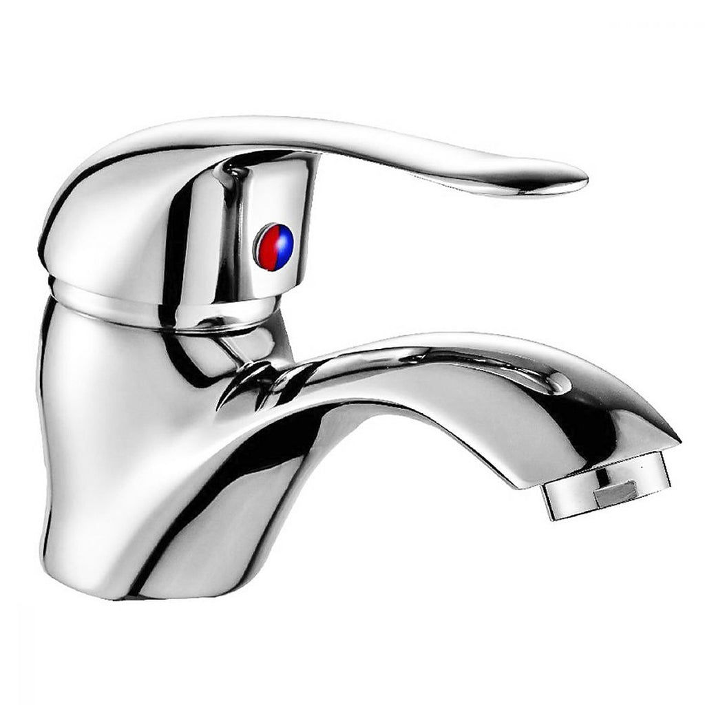 Monomando para Lavabo con Mangueras y Cubre Taladros Altura 11 cm Cromo