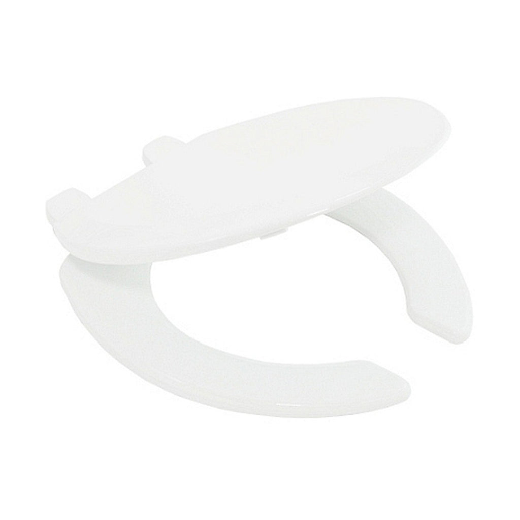 Asiento para W.C. Redondo Abierto Color Blanco Polipropileno 100% Virgen Bisagras Ajustables