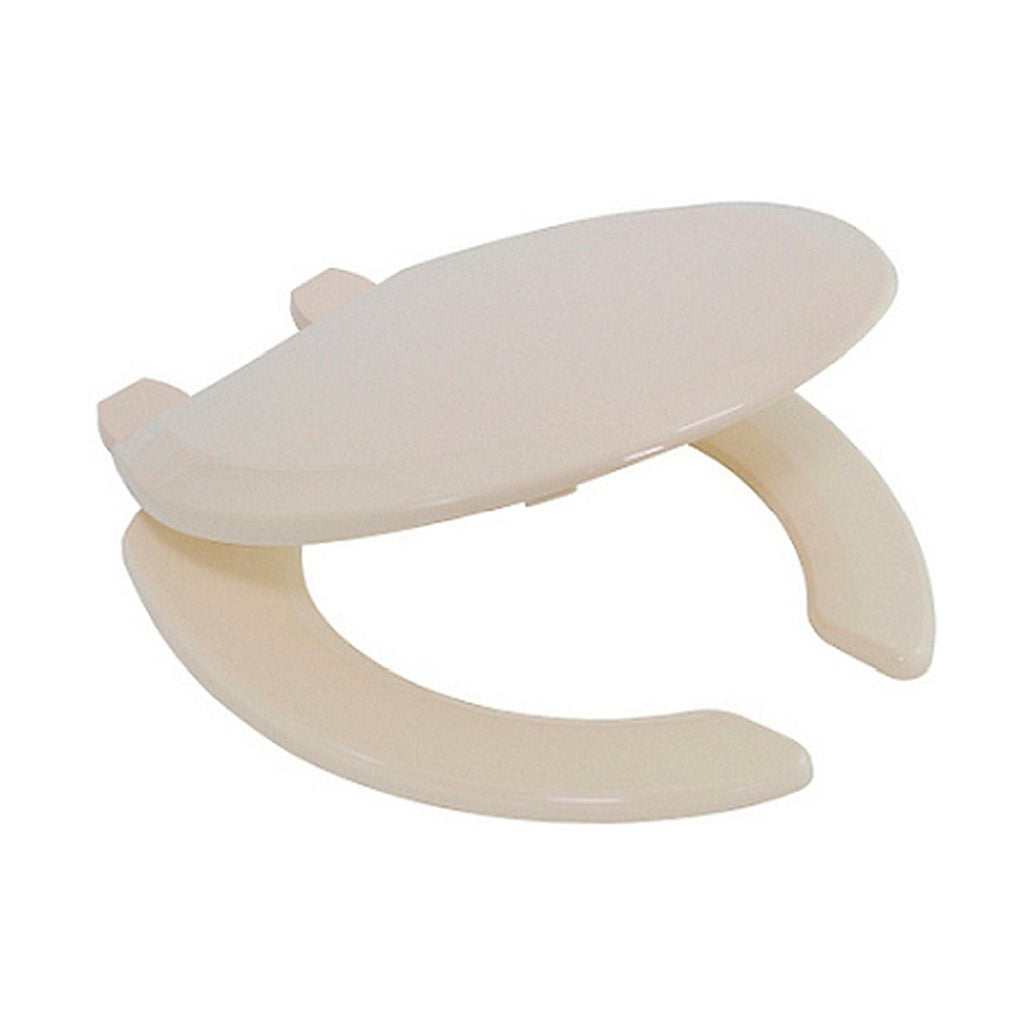 Asiento para W.C. Redondo Abierto Color Hueso Polipropileno 100% Virgen Bisagras Ajustables