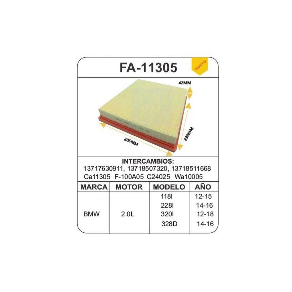 Filtro de Aire UNIFIL FA-11305