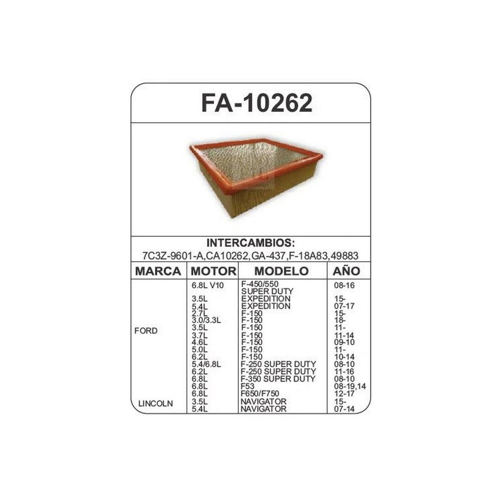 Filtro de Aire UNIFIL FA-10262