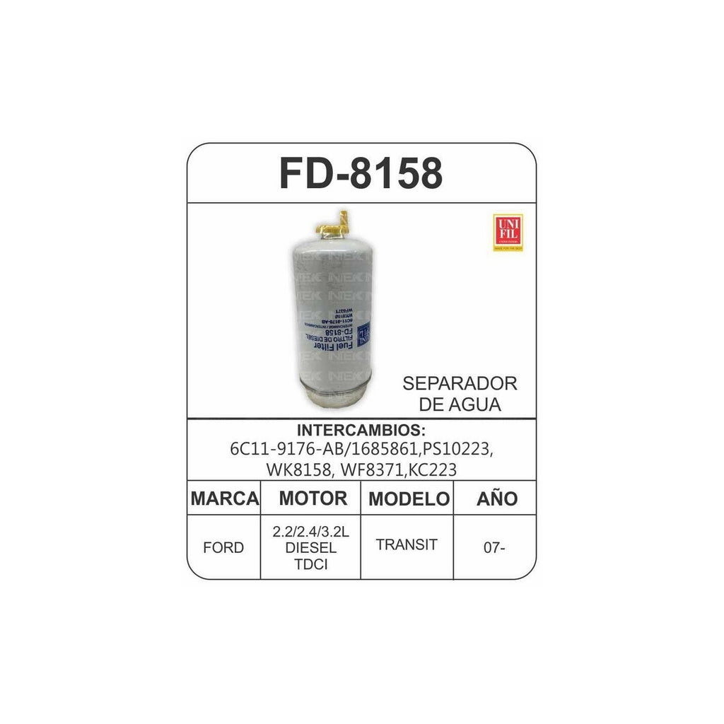 Filtro de Diesel UNIFIL FD-8158