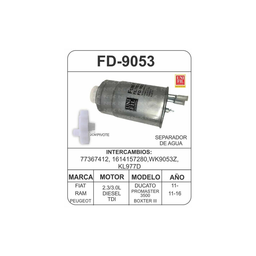 Filtro de Diesel UNIFIL FD-9053