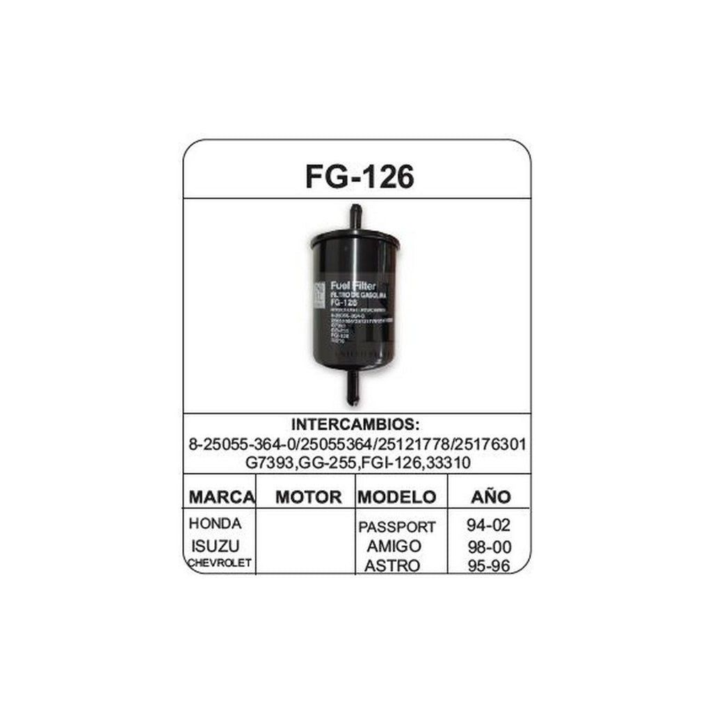 Filtro de Gasolina UNIFIL FG-126
