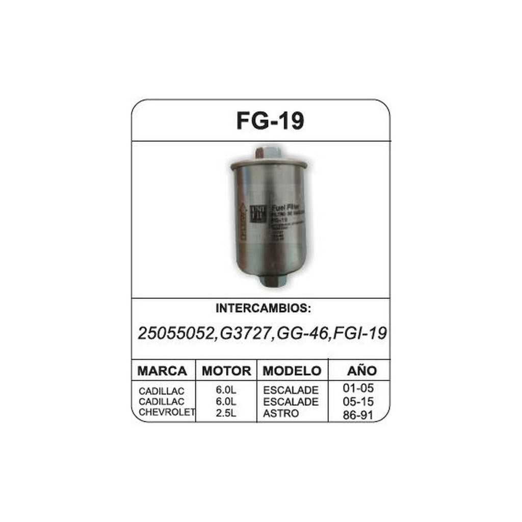 Filtro de Gasolina UNIFIL FG-19