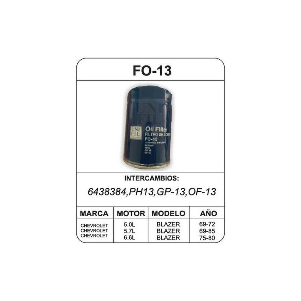 Filtro de Aceite UNIFIL FO-13