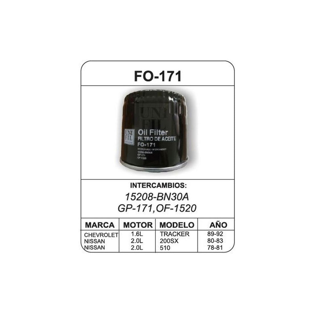 Filtro de Aceite UNIFIL FO-171