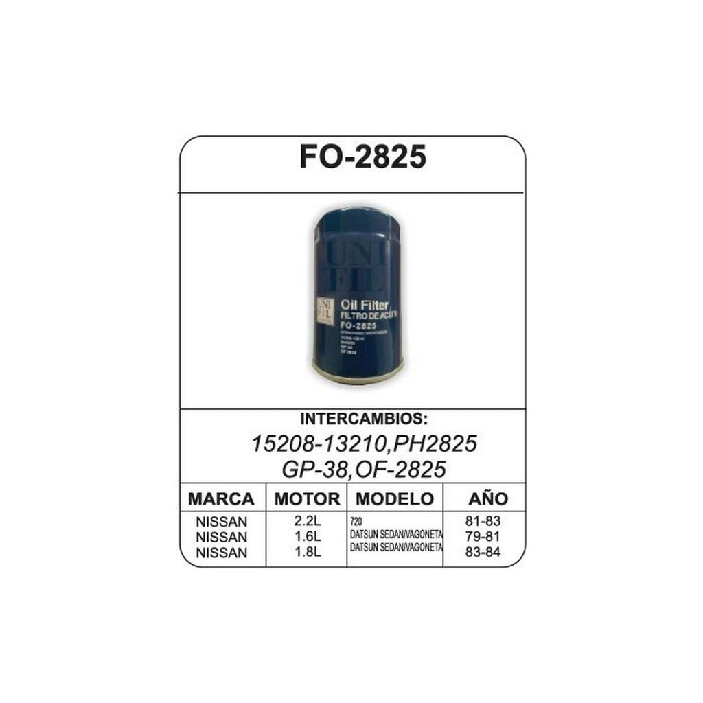 Filtro de Aceite UNIFIL FO-2825