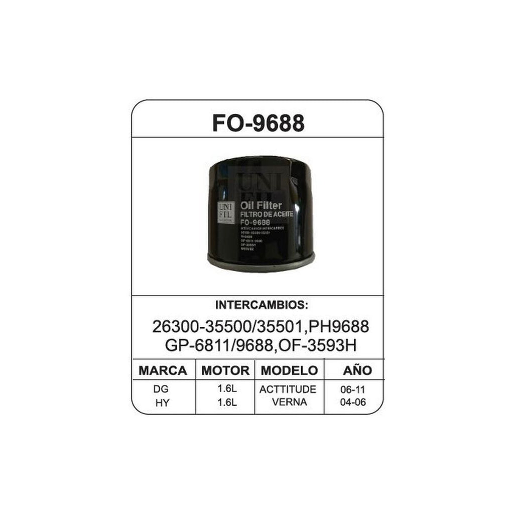 Filtro de Aceite UNIFIL FO-9688