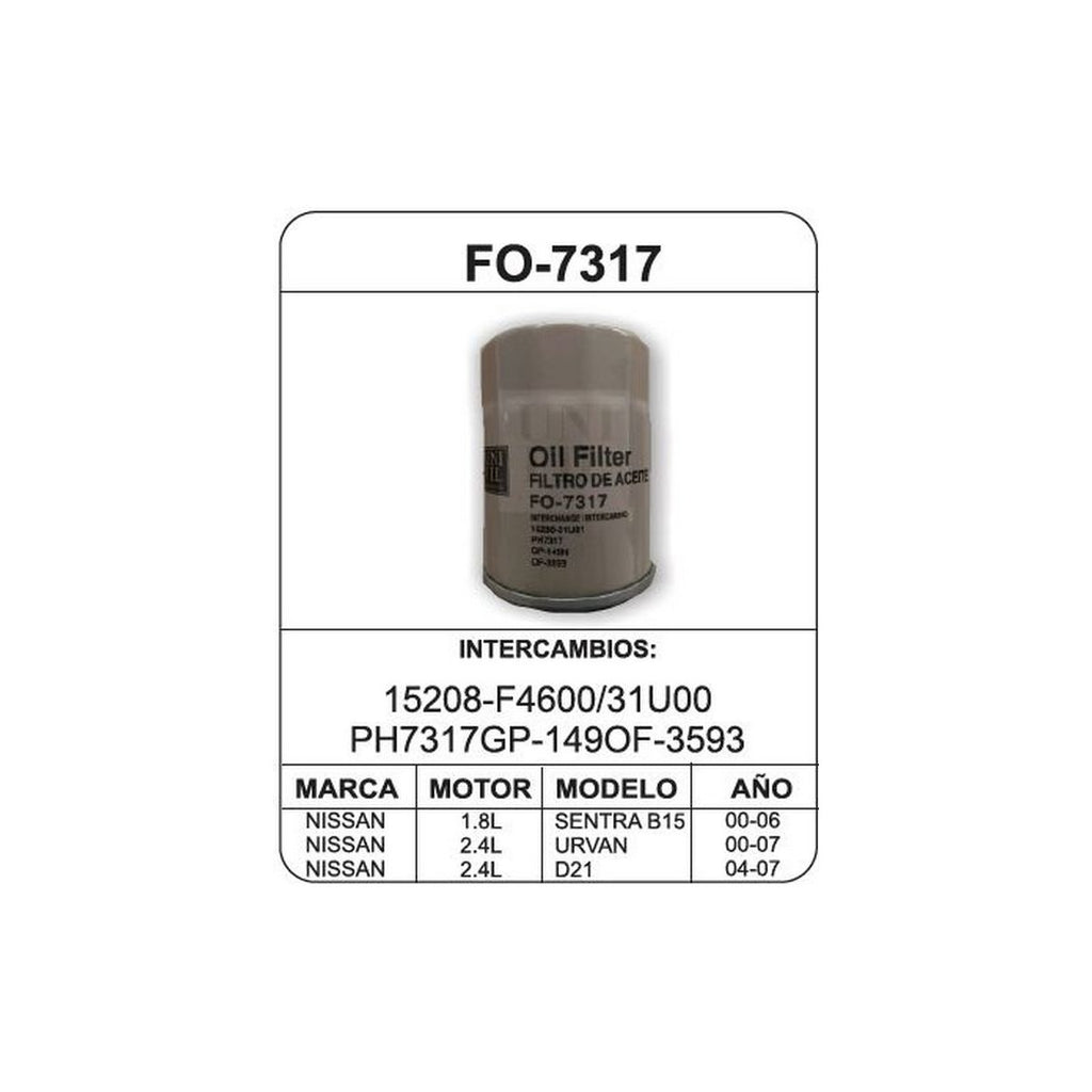 Filtro de Aceite UNIFIL FO-7317