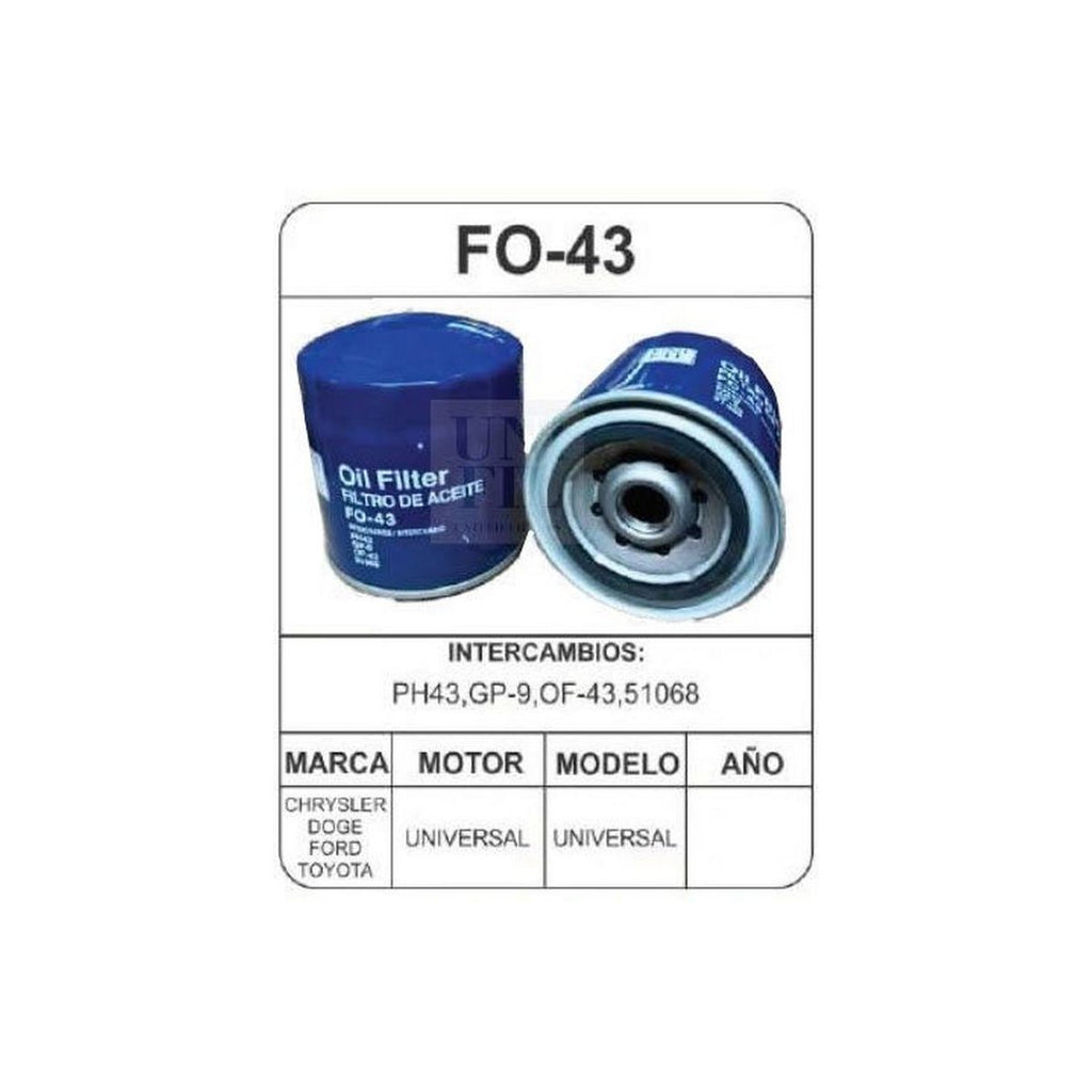 Filtro de Aceite UNIFIL FO-43