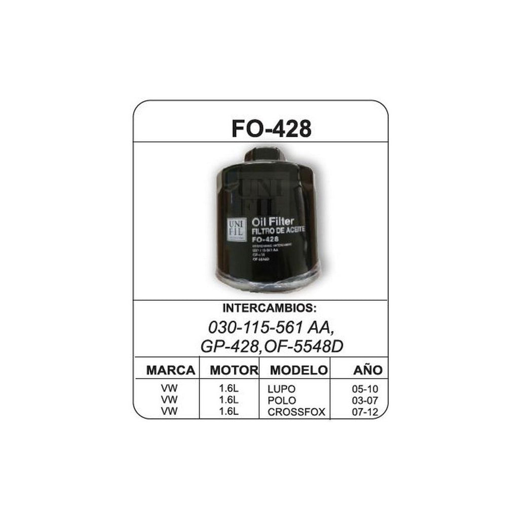 Filtro de Aceite UNIFIL FO-428