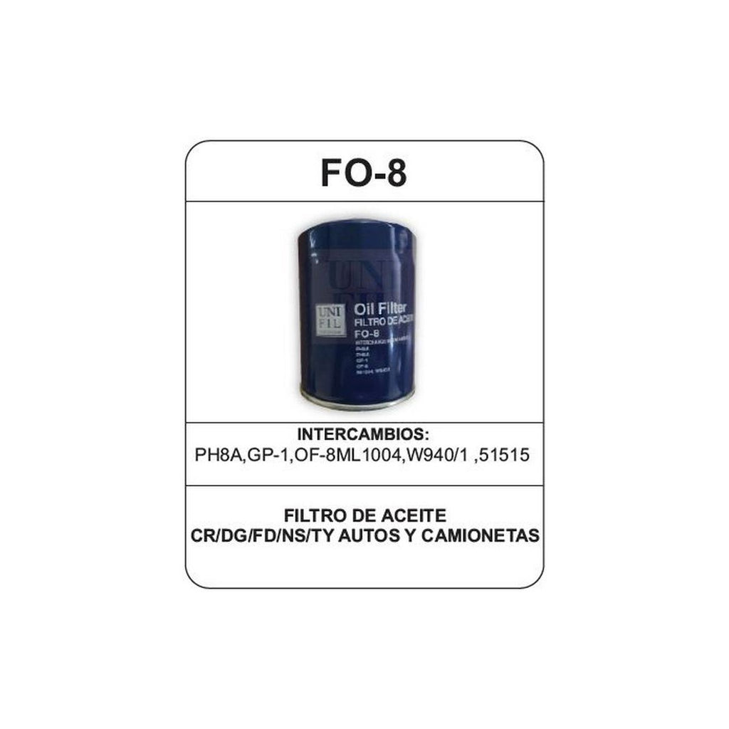 Filtro de Aceite UNIFIL FO-8