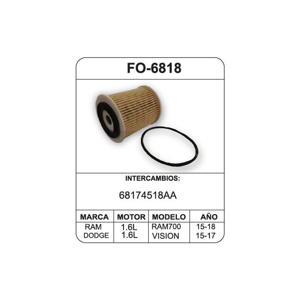 Filtro de Aceite UNIFIL FO-6818 – Mi Autoparte