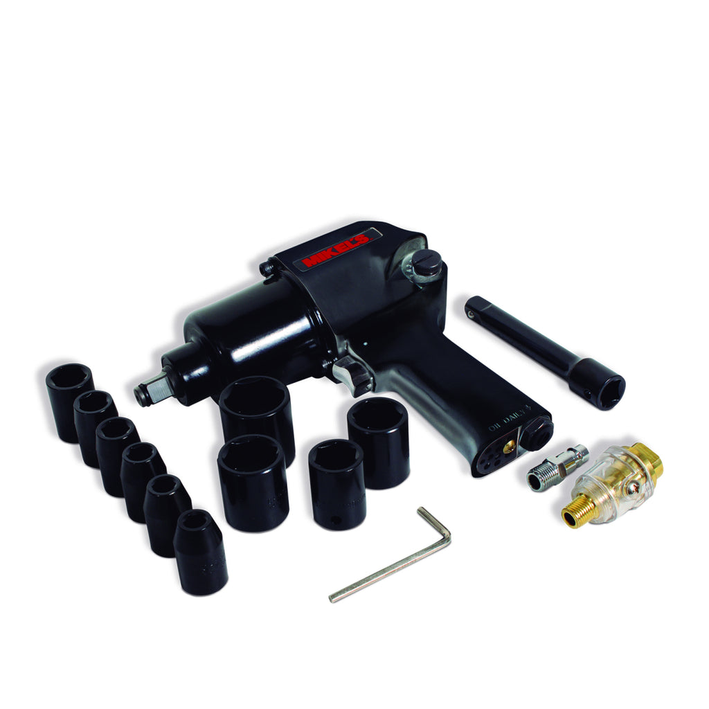 Pistola de impacto neumática (1/2”, 529 lb/ft) con kit de 10 dados